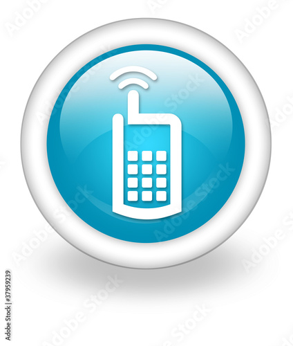 Illustration: Light Blue Icon "Cell Phone" Light Blue Icon "Cell Phone"