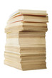 stack of used books, paperbacks, isolated on white background stack of used books, paperbacks, isolated on white background