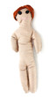 Voodoo doll girl isolated on white