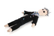 Voodoo doll boy-groom isolated on white