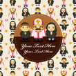 cartoon Priest and nun card