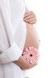 Pregnant woman with flower