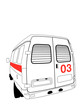 car to ambulance on white background car to ambulance on white background