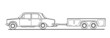 car with trailor on white background