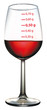 Verre" de vin rouge gradué avec taux d'alcool
