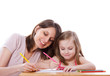 Mother helping daughter