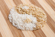 yin yang symbol made of rice
