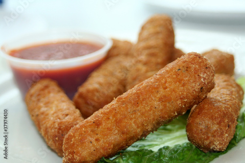 Photo: Fried Mozzarella With Sauce Fried Mozzarella With Sauce