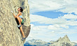 Climber gripping the rock.