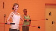 Women fitness course in gym