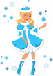 Vektor: snow maiden girl with snowflakes snow maiden girl with snowflakes