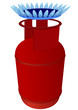 Gas cylinder and burner