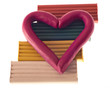 Plasticine valentine on bricks