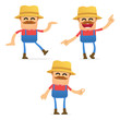 set of funny cartoon farmer