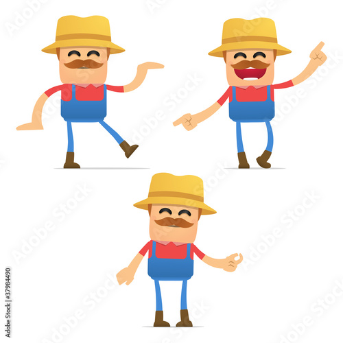 Vector: set of funny cartoon farmer set of funny cartoon farmer