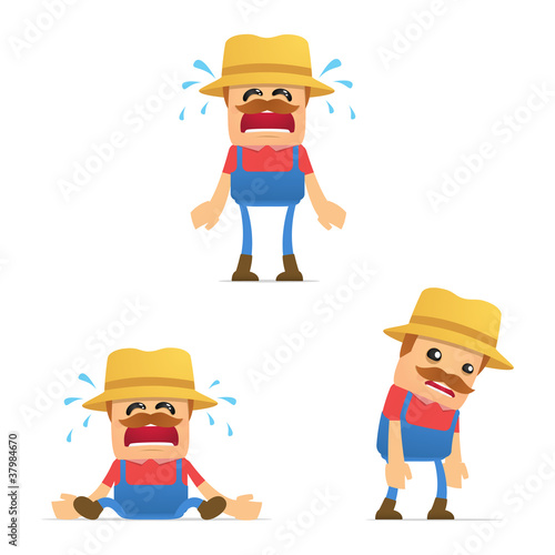 Vector: set of funny cartoon farmer set of funny cartoon farmer