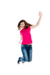 Girl jumping isolated on white background Girl jumping isolated on white background