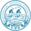 Stamp with bicycle and the words Amsterdam, Netherlands