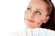 Young woman with a color guide. Young woman with a color guide.