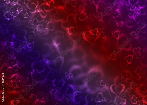 Illustration: valentines card with many colorful hearts valentines card with many colorful hearts