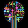 Vector: background social network tree background social network tree