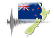 Neuseeland - 001 - Karte - Flagge - Erbeben