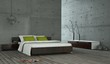Wohndesign - Schlafzimmer Betonwand