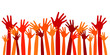 Many happy hands vector.