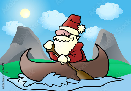 Illustration: santa adventure boat santa adventure boat