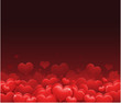 Red Valentine's day background with hearts and grunge design