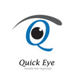 Logo letter Q, with eye # Vector