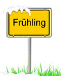 Ortsschild Frühling