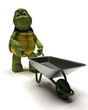 tortoise with a wheel barrow