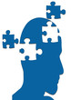 Profile of head with jigsaw pieces missing