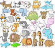 Cute Animal Vector Design elements Set