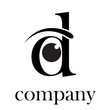 Logo letter D, with eye # Vector
