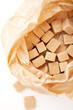 brown sugar cubes in sugar paper bag brown sugar cubes in sugar paper bag