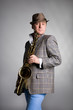Young musician with saxophone