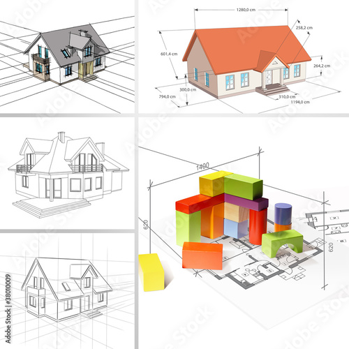 Illustration: set of architectural illustration set of architectural illustration