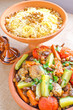 Moroccan "seven vegetables" tagine with couscous