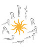yoga sun salutation vector set