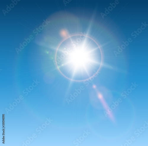 Vector: Sun with lens flare Sun with lens flare