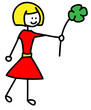 Junge Frau mit Kleeblatt