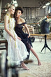 Two stunning ladies in a sensual pose