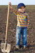 Little children with big shovel