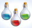 Vector set of three bottles with poison