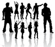 Dancing and Singing People's Silhouettes