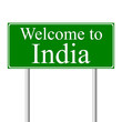 Welcome to India, concept road sign