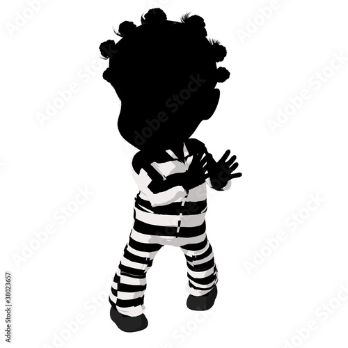 Illustration: Little African American Criminal Girl Illustration Little African American Criminal Girl Illustration