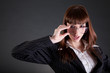 Photo: Businesswoman in old fashioned glasses Businesswoman in old fashioned glasses
